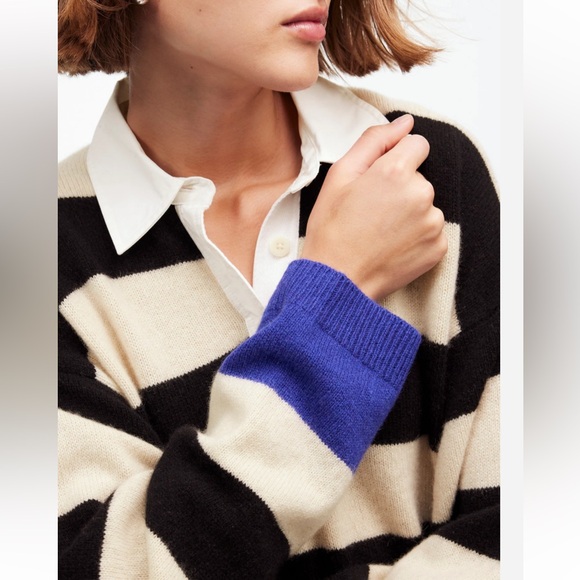 Madewell Sweaters - Madewell Cashmere-Wool Blend Rugby Sweater